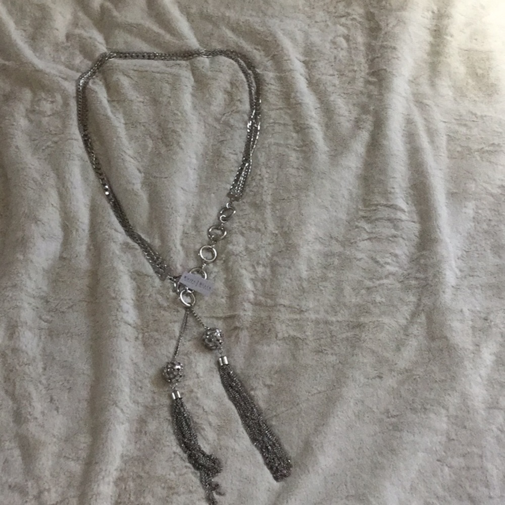 Silver White House black market statement necklace